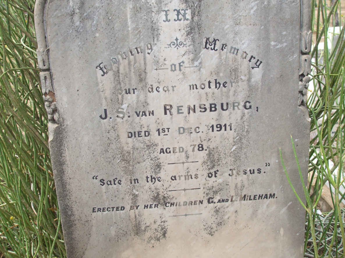 RENSBURG J. S., van -1911 