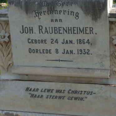 RAUBENHEIMER Joh. 1864-1932