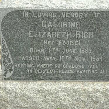 RICH Cathrine Elizabeth nee FOURIE 1883-1954