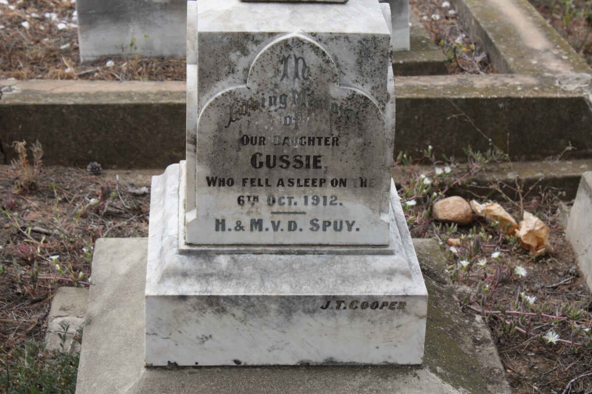 SPUY Gussie, van der -1912