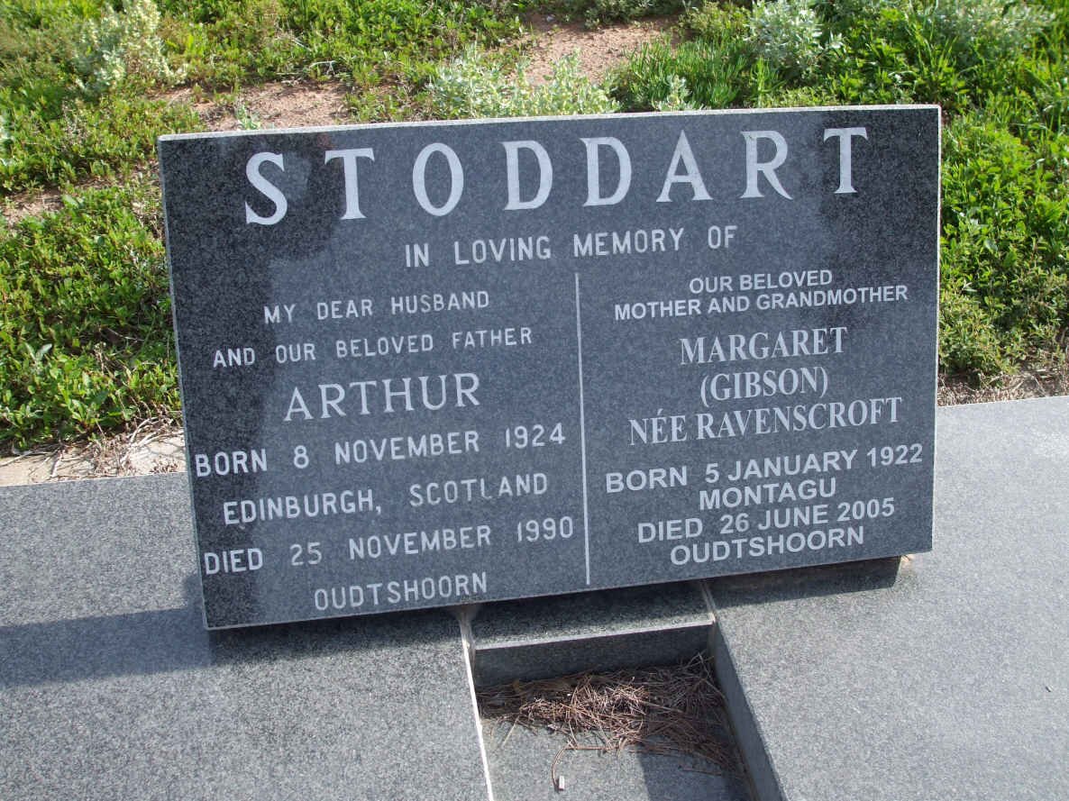 STODDART Arthur 1924-1990 &amp; Margaret GIBSON nee RAVENSCROFT  1922-2005