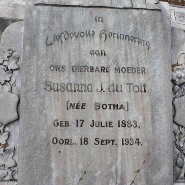TOIT Susanna J., du nee BOTHA 1883-1934