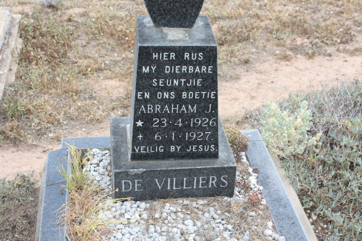 VILLIERS Abraham J., de 1926-1927