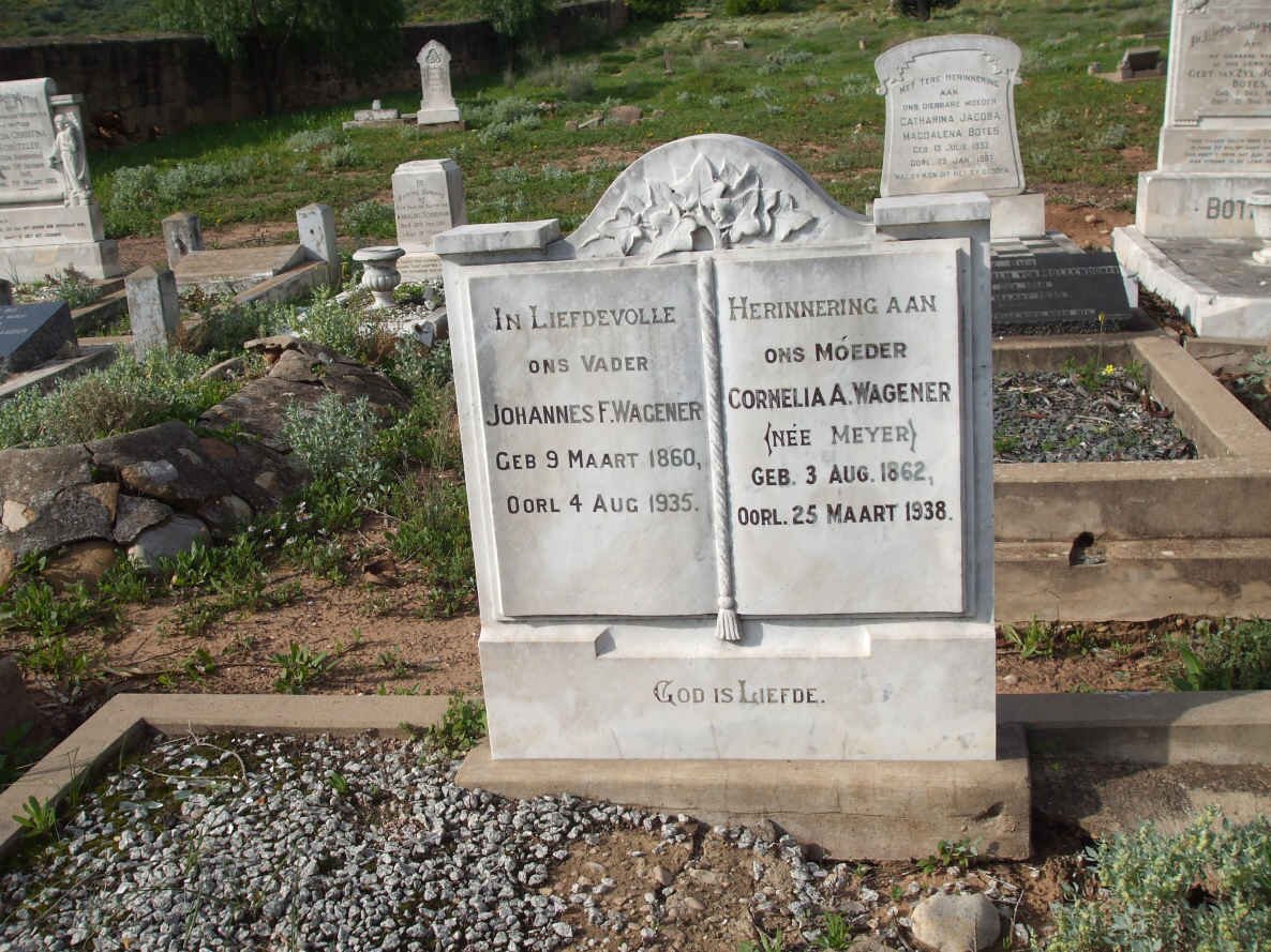 WAGENER Johannes F. 1860-1935 &amp; Cornelia A. MEYER 1862-1938