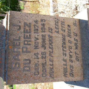 PREEZ Sarel J., du 1874-1945 &amp; Gezina A.C. FOURIE 1877-1945