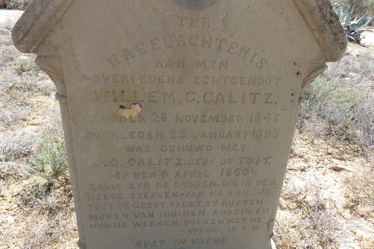 CALITZ Willem G. 1841-1893