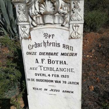 BOTHA A.F. nee TERBLANCHE -1925