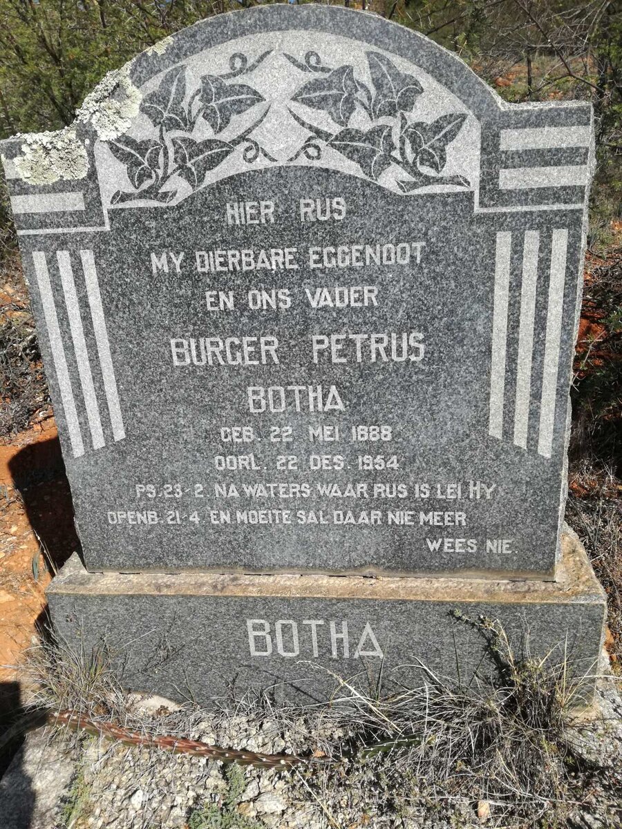 BOTHA Burger Petrus 1888-1954
