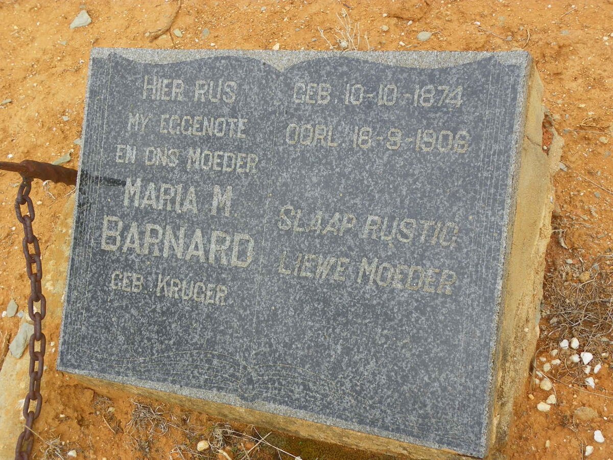BARNARD Maria M. nee KRUGER 1874-1906