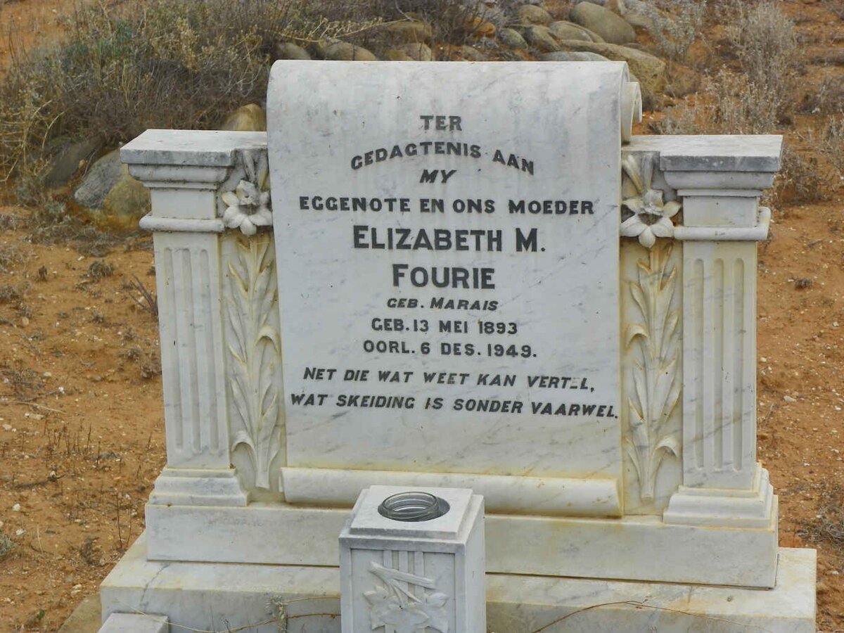 FOURIE Elizabeth M. nee MARAIS 1893-1949