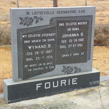 FOURIE Wynand B. 1897-1970 &amp; Johanna B. 1902-1994