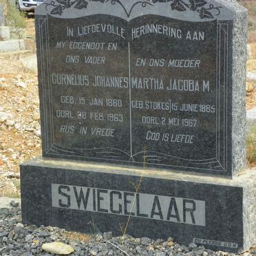 SWIEGELAAR Cornelius Johannes 1880-1963 &amp; Martha Jacoba M. STOKES 1885-1967