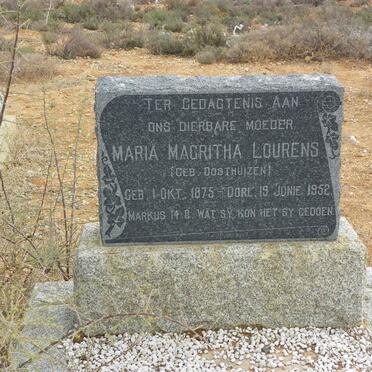 LOURENS Maria Magritha nee OOSTHUIZEN 1875-1952