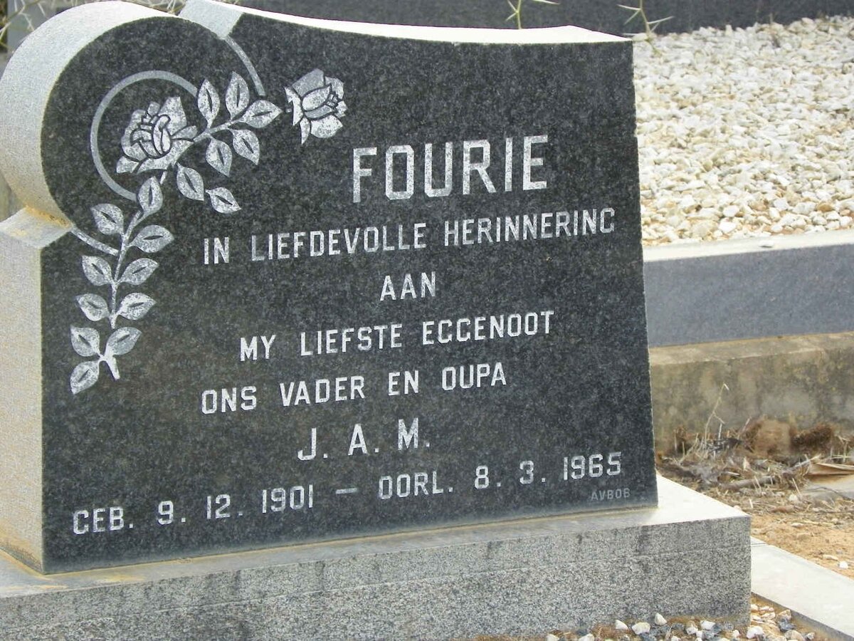 FOURIE J.A.M. 1901-1965