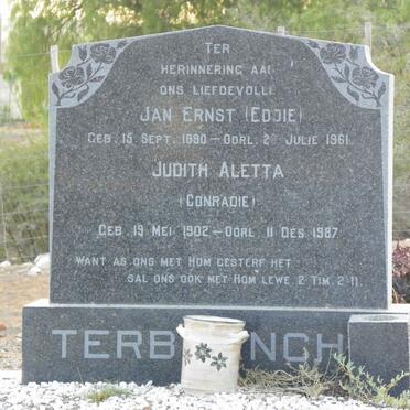 TERBLANCHE Jan Ernst 1890-1961 &amp; Judith Aletta CONRADIE 1902-1987