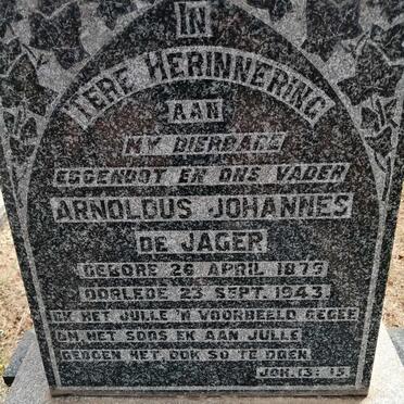 JAGER Arnoldus Johannes, de 1875-1943