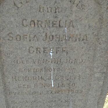 GREEFF Cornelia Sofia Johanna nee VAN BILJON 1830-1903