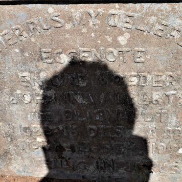 ALBERTS Johanna nee BLIGNAULT 18?8-1927