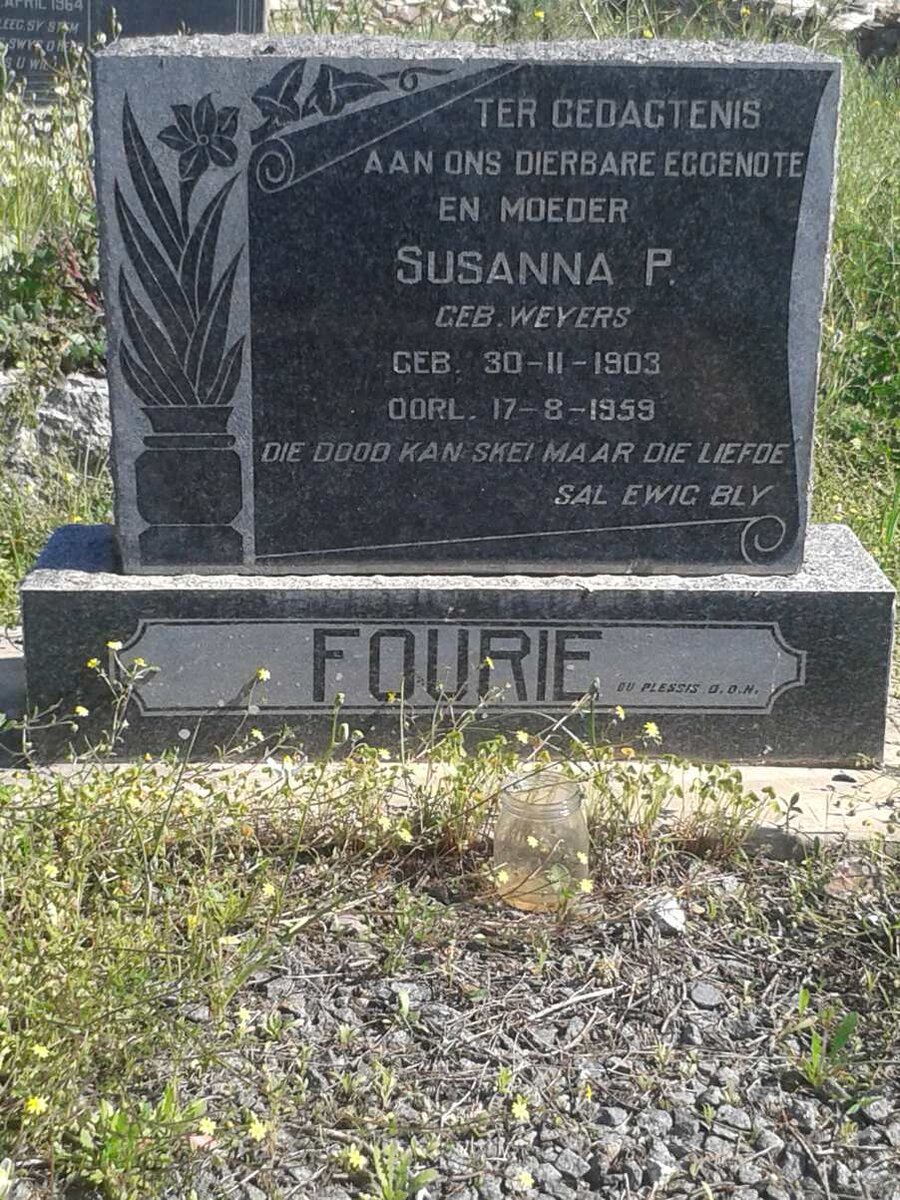 FOURIE Susanna P. nee WEYERS 1903-1959
