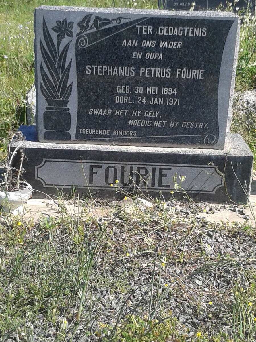 FOURIE Stephanus Petrus 1894-1971