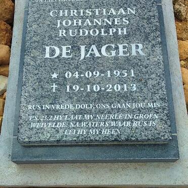 JAGER Christiaan Johannes Rudolph, de 1951-2013