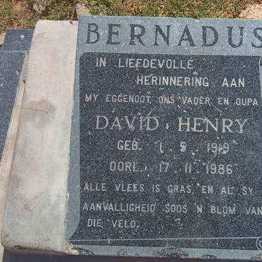 BERNADUS David Henry 1919-1986