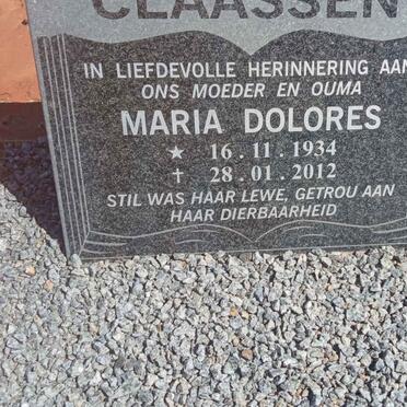 CLAASSEN Maria Dolores 1934-2012