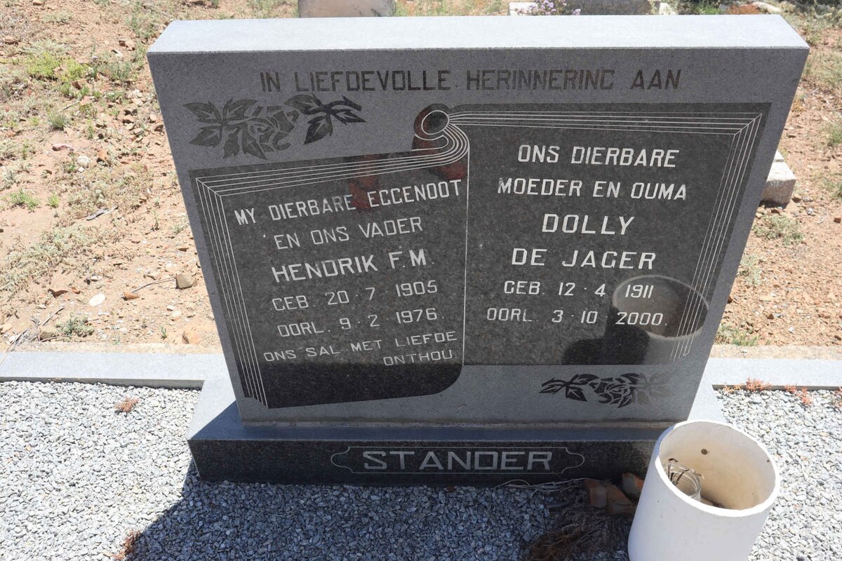 STANDER Hendrik F.M. 1905-1976 &amp; Dolly de JAGER 1911-2000
