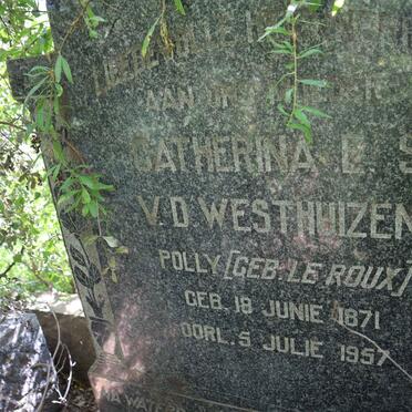 WESTHUIZEN Catherina E.S., v.d. nee LE ROUX 1871-1957