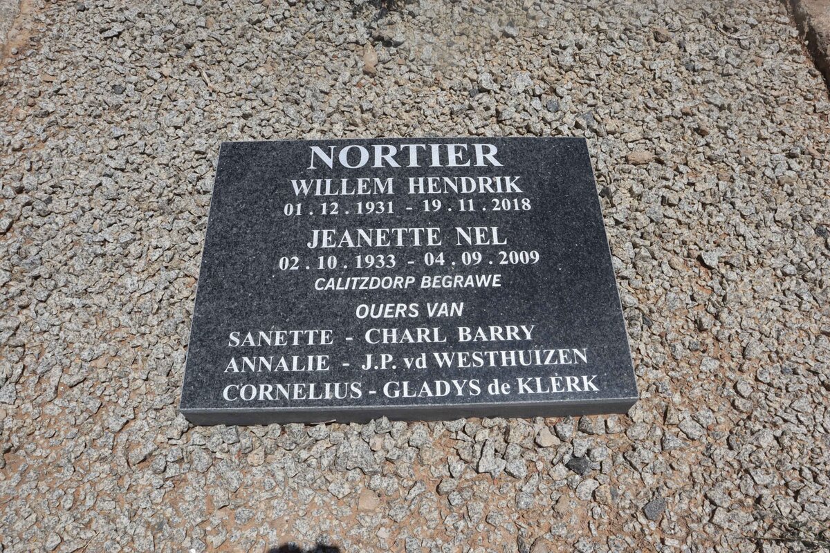 NORTIER Willem Hendrik 1931-2018 & Jeanette NEL 1933-2009 