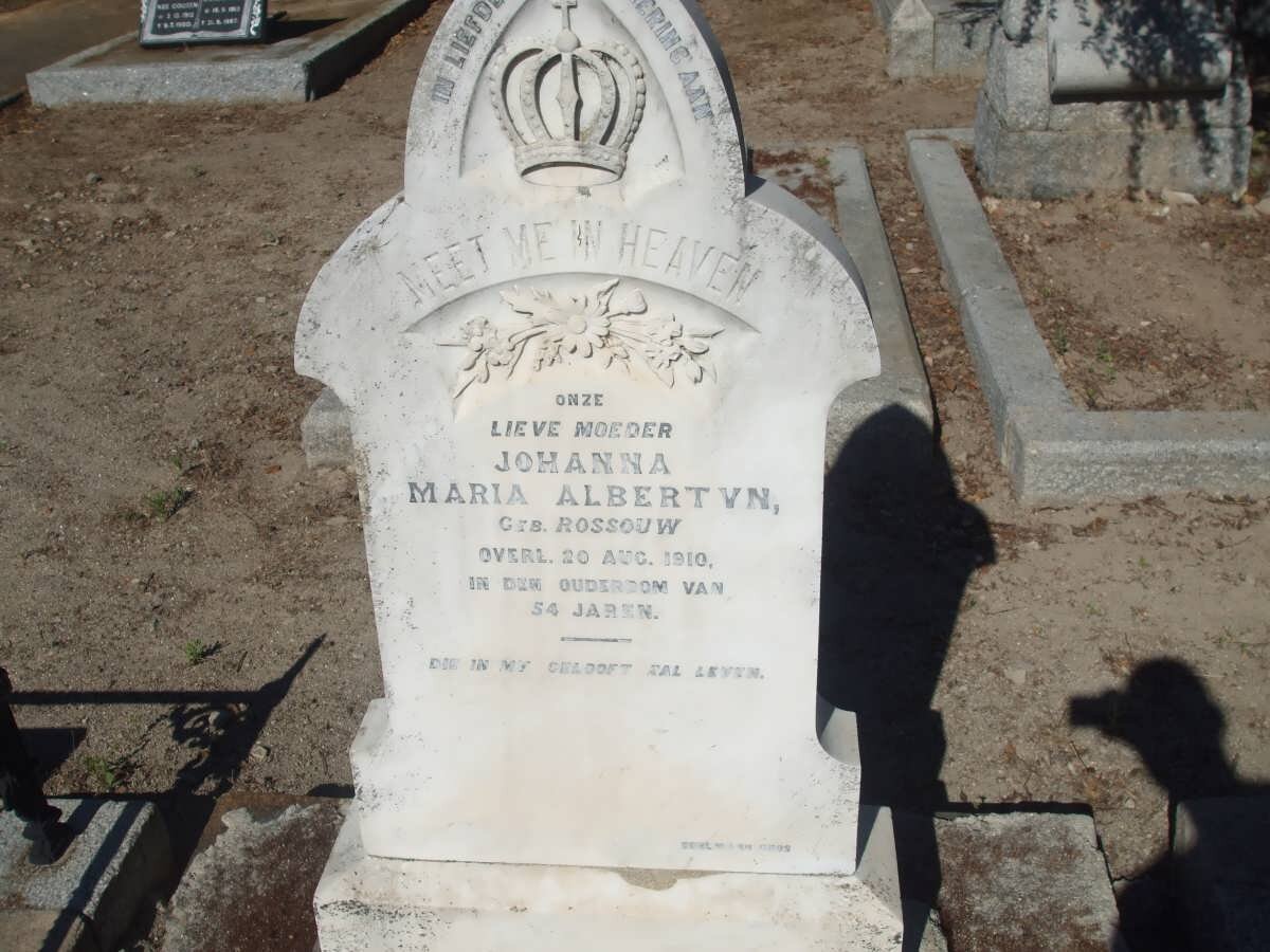 ALBERTYN Johanna Maria nee ROSSOUW -1910