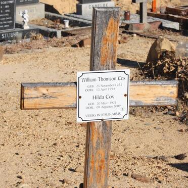 COX William Thomson 1923-1994 &amp; Hilda 1925-2009