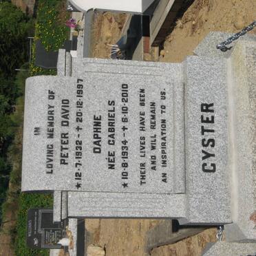 CYSTER Peter David 1932-1997 &amp; Daphne GABRIELS 1934-2010