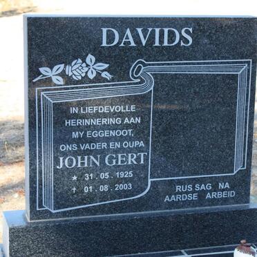 DAVIDS John Gert 1925-2003