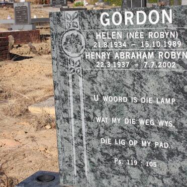 GORDON Henry Abraham Robyn 1937-2002 &amp; Helen ROBYN 1934-1989