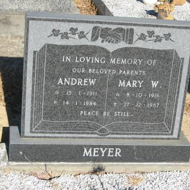 MEYER Andrew 1911-1984 &amp; Mary W. 1916-1987
