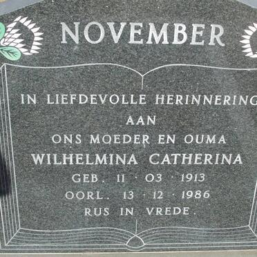 NOVEMBER Wilhelmina Catherina 1913-1986