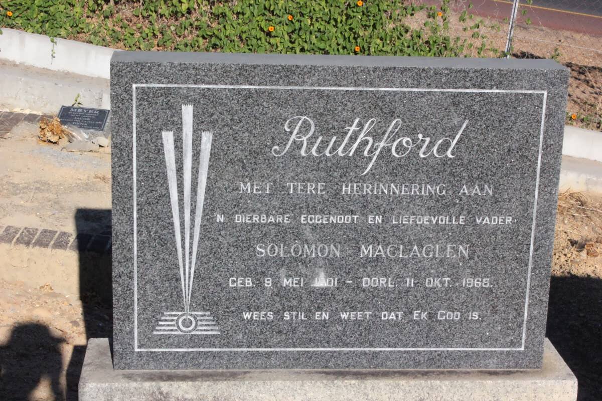 RUTHFORD Solomon Maclaglen 1901-1968 &amp; Rose Berendina 1911-1995