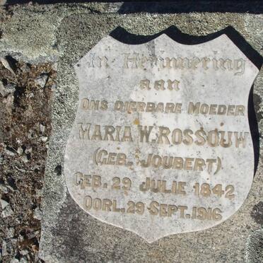 ROSSOUW Maria W. nee JOUBERT 1842-1916
