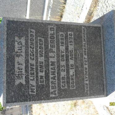 PEROLD Abraham I. 1880-1930 :: PEROLD Jozua 1918-1919