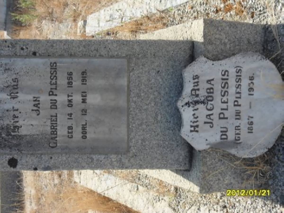 PLESSIS Jan Gabriel, du 1856-1919 &amp; Jacoba DU PLESSIS 1867-1936