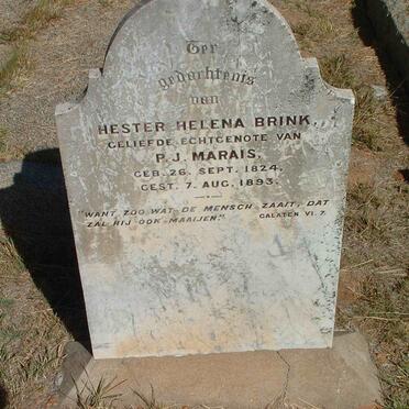 MARAIS Hester Helena nee BRINK 1824-1893
