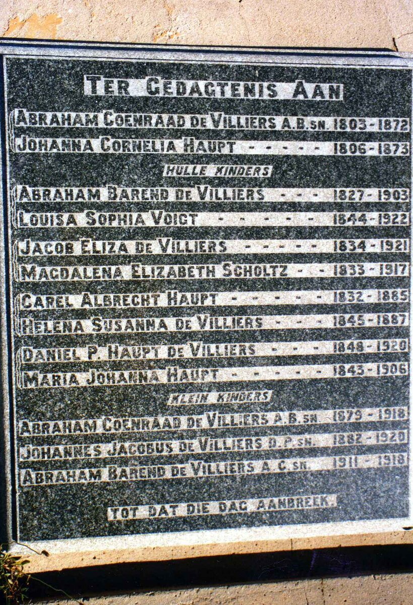 VILLIERS, de :: HAUPT :: SCHOLTZ :: VOIGT