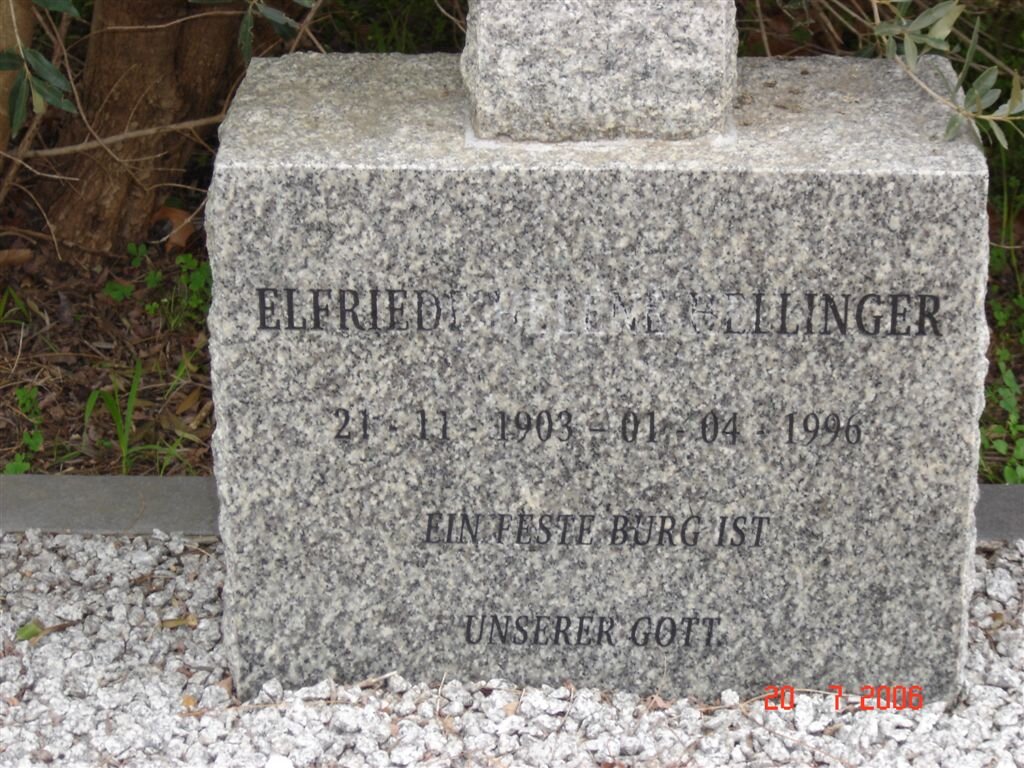 HELLINGER Elfriede Elene 1903-1996