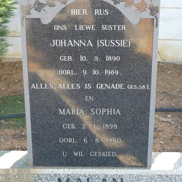 MALAN Johanna 1890-1969 :: MALAN Maria Sophia 1898-1980