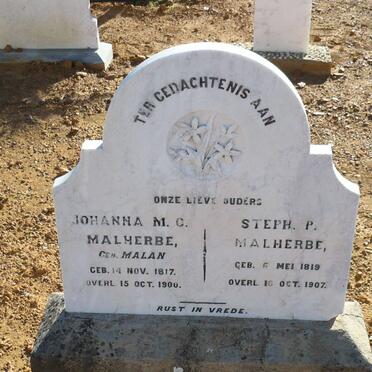 MALHERBE Steph. P. 1819-1907 &amp; Johanna M. C. MALAN 1817-1900