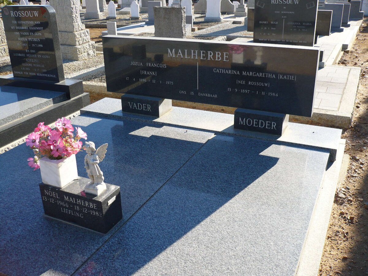 MALHERBE Jozua Francois 1896-1975 &amp; Catharina Margaretha ROSSOUW 1897-1984 :: MALHERBE Noël 1966-1982