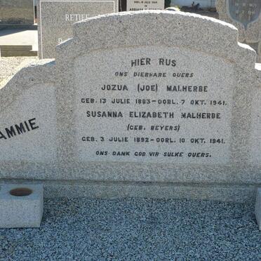 MALHERBE Jozua 1883-1941 &amp; Susanna Elizabeth BEYERS 1892-1941