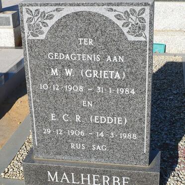 MALHERBE E.C.R. 1906-1988 &amp; M.W. 1908-1984