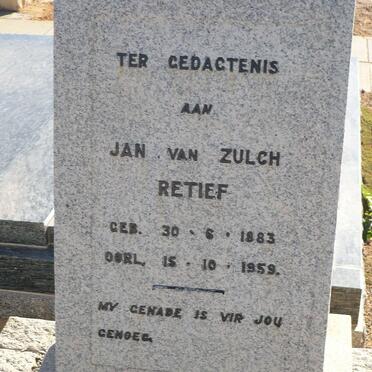 RETIEF Jan van Zulch 1883-1959